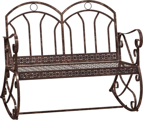 Garden bench metal rocking - metal,
