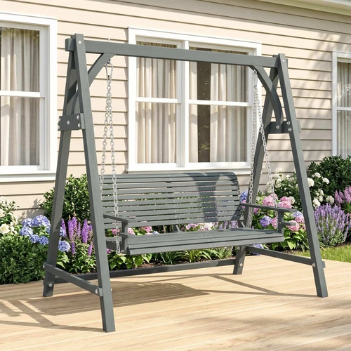 Seater wooden garden swing - wooden,